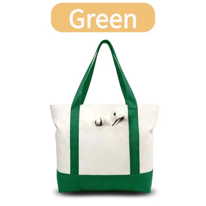 1/3/6PCS Heavy Duty Canvas Tote Bag with Front Pocket Blank DIY Reusable Grocery Shoulder Bag for Women Office School Beach