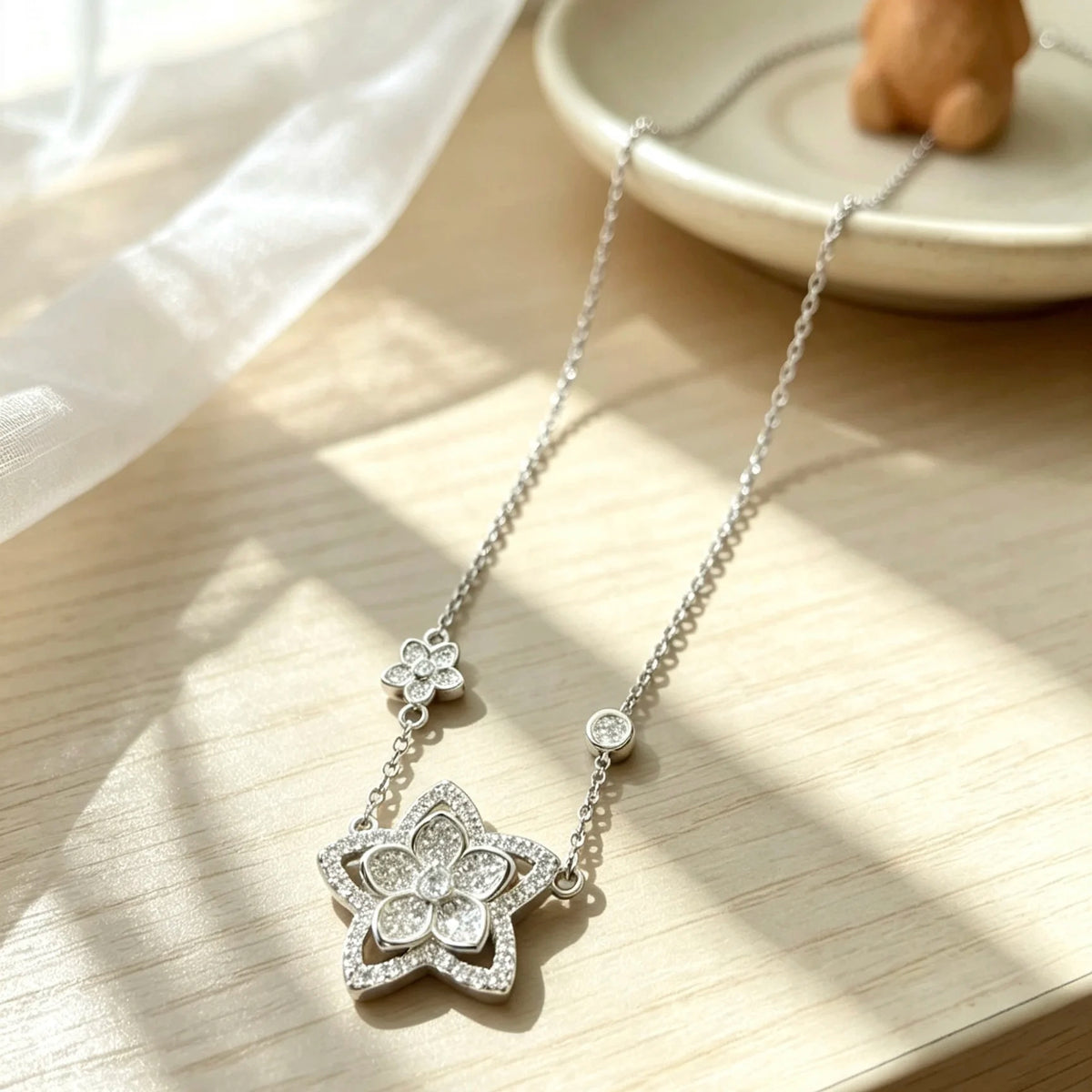 S925 Silver Butterfly Flower Pendant Women's Necklace AAAAA+ Sparkling Zircon High quality Luxury Wedding Party Exquisite Gift