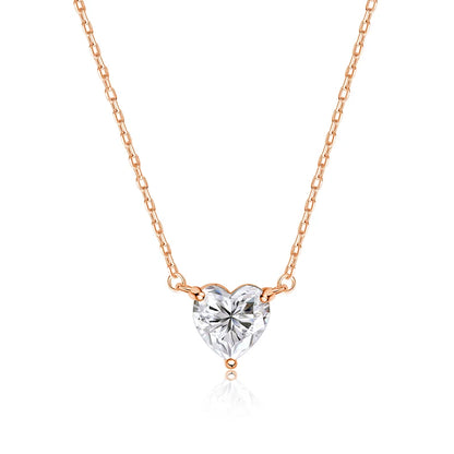 Smyoue 1CT 2CT 3CT Heart Cut Certified Moissanite Necklace for Women 18k Gold Plated Jewelry Sterling Silver S925 Pendant Chain