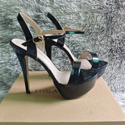 Women Peep Toes Sandals Stiletto Sexy Pumps Luxury Club 14cm Elegant Platform High Heels Nighclub Party Wedding Jazz Dance Shoes