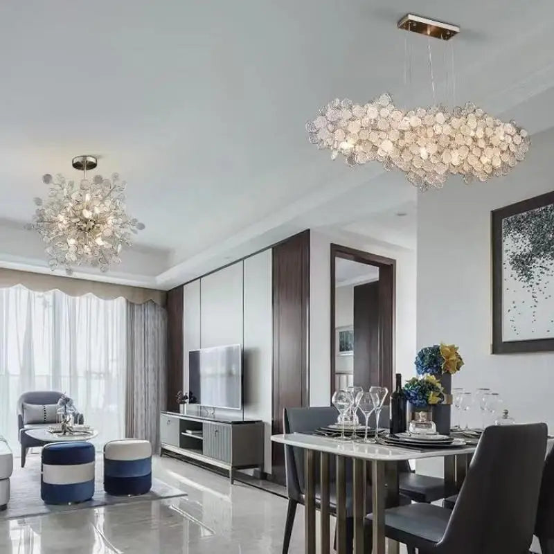 Modern Luxury Creative Living Dining Room Glass Led Chandelier Personality Simple Designer Pendant Lights Bedroom Study Lamps