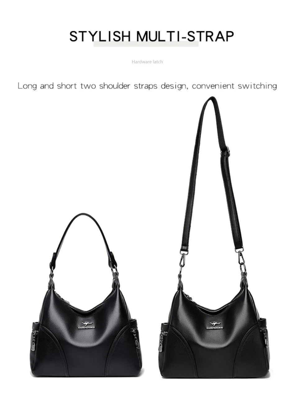 The New Style Bag Leather Luxury Handbags Women Bag Designer Solid Color Women Shoulder Messenger Bags for Women 2024 Sac A Main