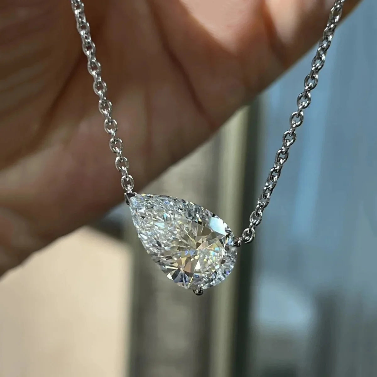 GXTRS 1/2/3CT Pear Cut Moissanite Pendant Necklace For Women S925 Silver Waterdrop Lab Diamond Neck Chain Fine Jewelry Certified