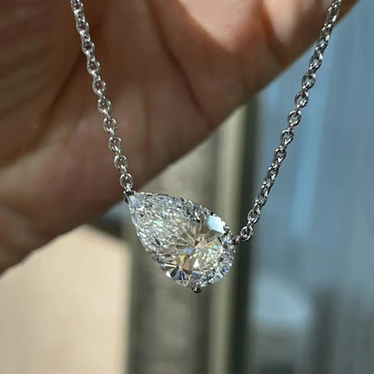 GXTRS 1/2/3CT Pear Cut Moissanite Pendant Necklace For Women S925 Silver Waterdrop Lab Diamond Neck Chain Fine Jewelry Certified