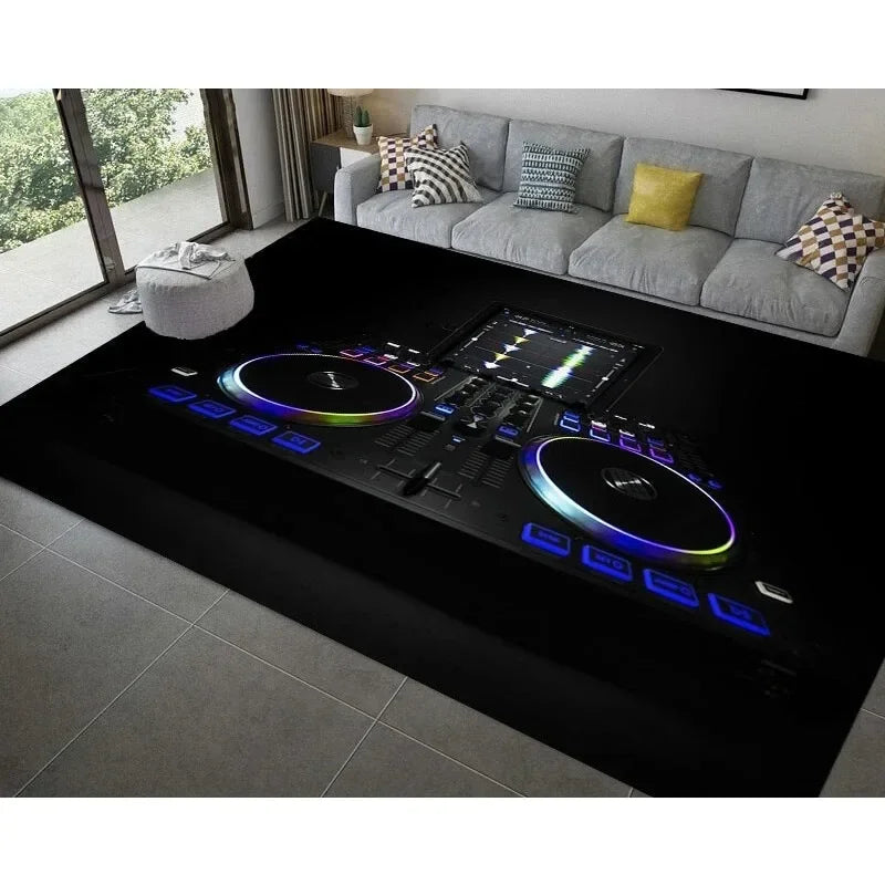 3D DJ Music Screen Keyboard Area Rug Carpet Rug for Living Room Bedroom Sofa Doormat Decoration Kid Play Non-slip Floor Mat Gift