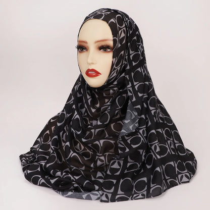 1Pcs Watercolor Print Lady Hijab Women Bohemian Soft Islam Ramadan Muslim Hijabs Foulard Femme Shawl Wrap Scarf Headscarf