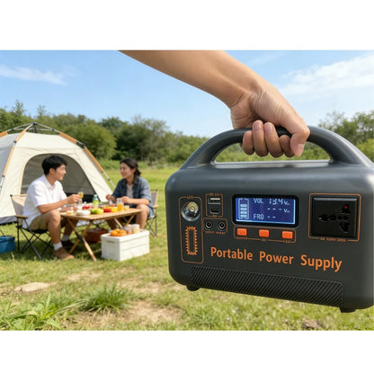 400W Portable Power Station Solar Generator 192Wh LiFePo4 Battery220V Energy Power Plant for Camping RV with Solar Panel Charger