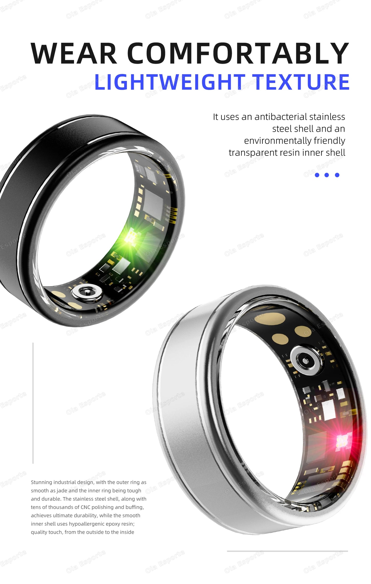 2026 Smart Health Rings Heart Rate Blood Pressure/Oxygen Monitoring Rings Fitness Gift for Friends Family Colleagues Smartring