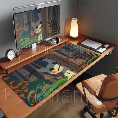 Gaming Pokemon Mimikyu Anime Kawaii PC Mouse Pad Keyboard Overlock Larger Mousepad PC Offices Non-slip Base HD Printing Desk Mat