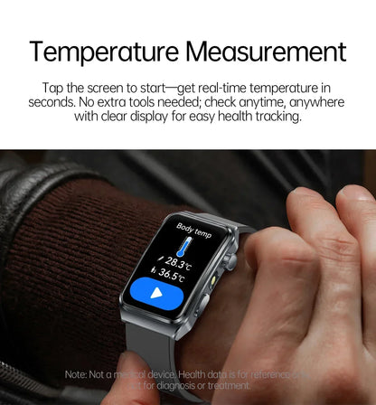 2025 New Nursing Grade ECG+PPG Pulse therapy Smartwatch Men Blood lipid Uric acid Bluetooth call Health Bracelet For Android iOS