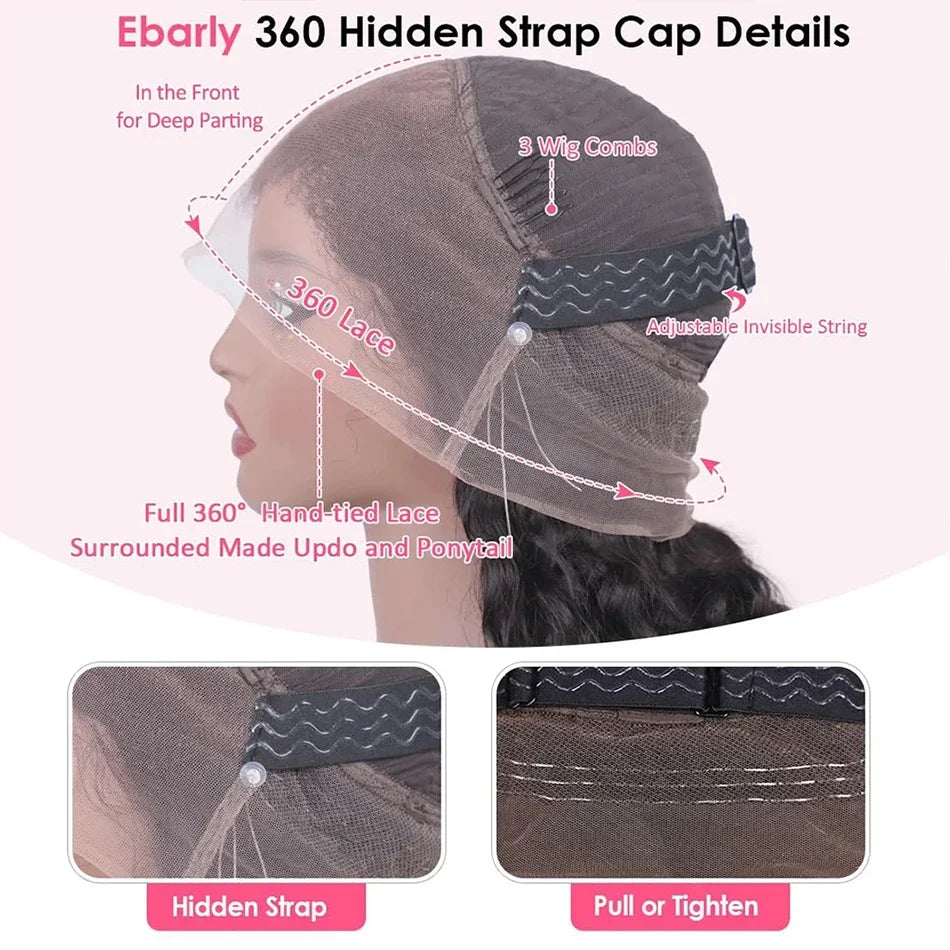 360 Full Hd Lace Front Wear And Go Glueless Straight Wig PreCut Lace Wig Pre plucked Brazilian Straight Human Hair Wig For Women