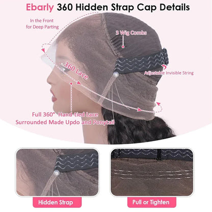 360 Full Hd Lace Front Wear And Go Glueless Straight Wig PreCut Lace Wig Pre plucked Brazilian Straight Human Hair Wig For Women