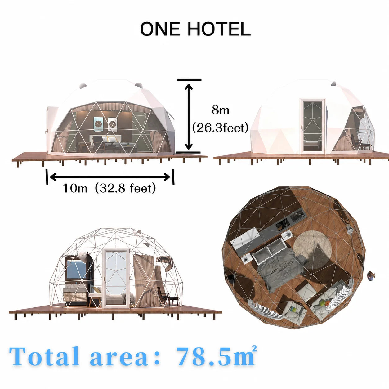 10M Geodesic Dome Tent Waterproof 4 Season Outdoor Glamping Resort Hotel Restaurant Event Camping Custom Commercial Shelters OEM