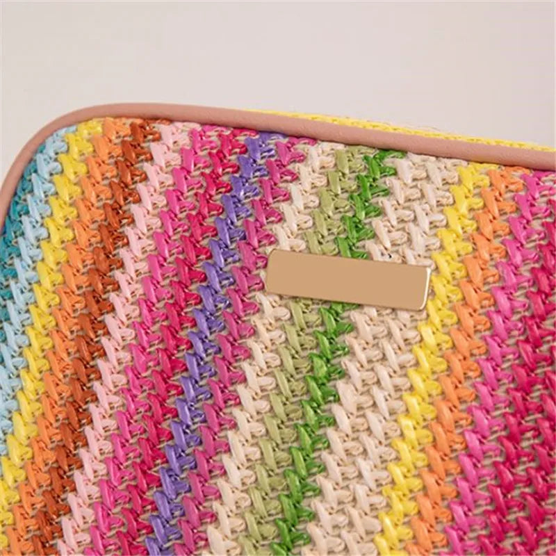Trendy Ladies Bags, Fashionable and Artistic Weaving, Multi-color Straw Woven Bags, Ethnic Style Crossbody Bags, Women's Bags