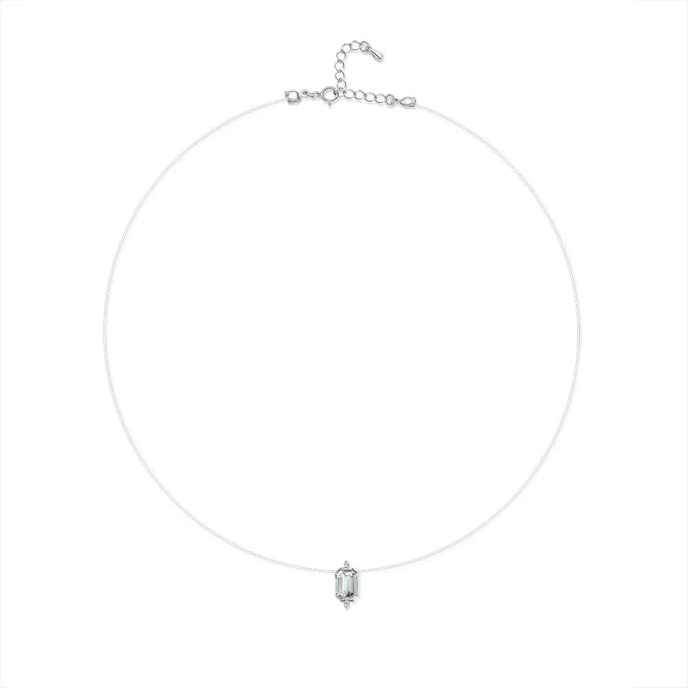 EWYA GRA Certified 1CT Marquise Cut Moissanite Pendant Necklace for Woman 925 Silver Fishing Line Water Drop Diamond Necklaces