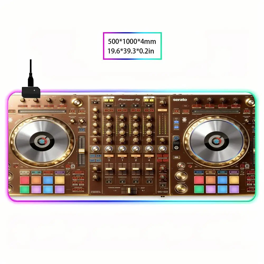 RGB Radio Dj Workbench Mouse Pad Gamer HD Large HD HYBXAXC Desk Mats MousePads Natural Rubber Carpet Anti Slip Laptop Mice Pad