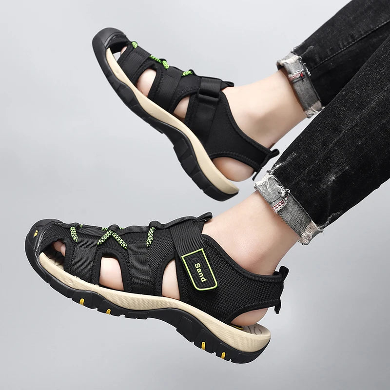 Mens Sandals Breathable Summer Outdoor Anti Slip Wear-resistant Soles Casual Shoes Youth Walking Lightweight Beach Wading Shoes