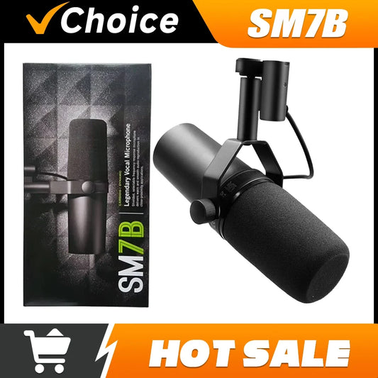 SM7B Cardioid Dynamic Microphone for Studio Recording and Podcasting with Smooth Audio Response Built-in Pop Filter