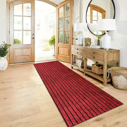 Striped carpets are slip-resistant and easy to clean, making them ideal for hallways, entryways, kitchens, and laundry rooms.