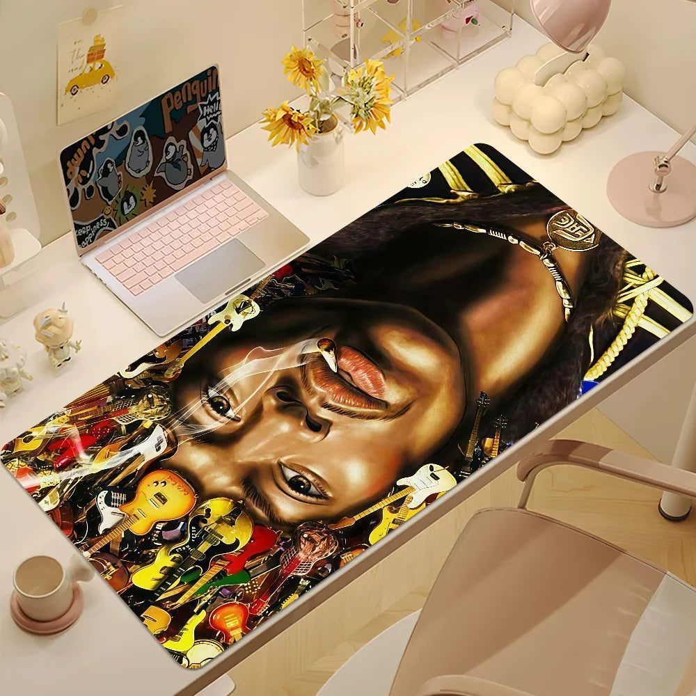 Singer J-JIMI HENDRIX THE Last Experience Mouse Pad Large Desk Mat Keyboard Ergonomic Office Rubber Game PC Non-slip Anti-fray H