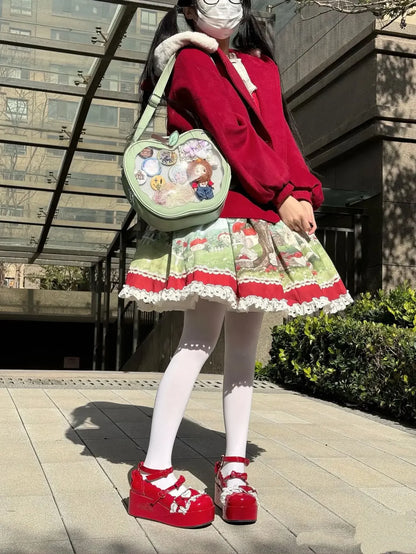 Kawaii Ita Backpack Creative Apple Women's Ita Bag Original Cute Five Pointed Star Street Fashion Harajuku Girl Crossbody Bags