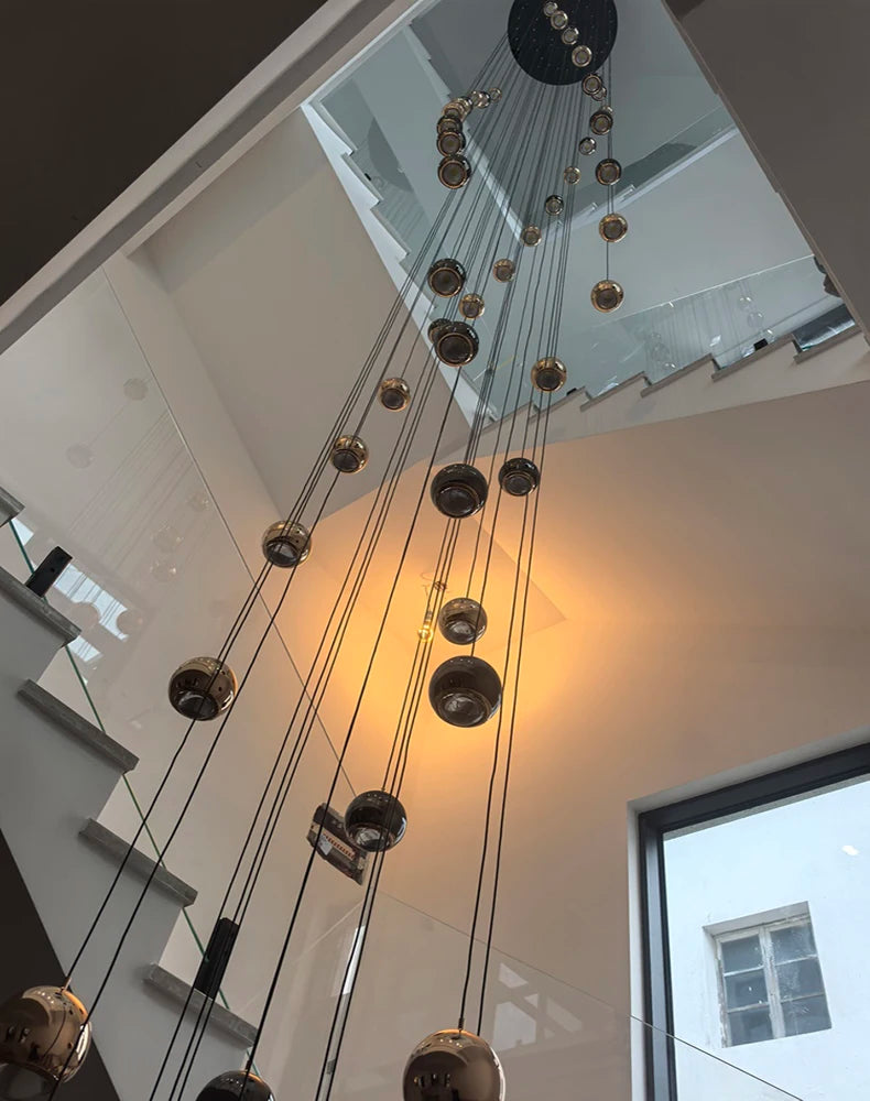 Modern Crystal stair chandelier lights indoor lighting Ceiling lamp hanging light led Chandeliers for living room indoor lightin