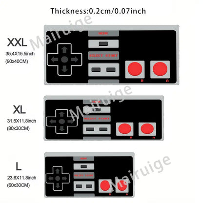 Retro Game Controller Large Mouse Pad HD Anti-Slip Rubber Base Washable XXL Desk Mat with Precision Edges for Gaming Office Work