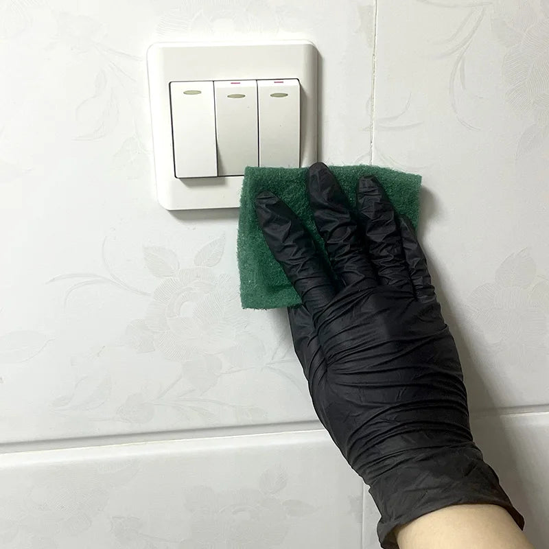 20/50/100PCS Black Nitrile Waterproof Gloves Dish Washing Kitchen Household Gloves Dog Wash Glove For Food Working Gloves