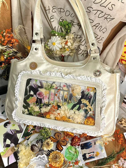 Original Corduroy Satin Lace Ribbon Daily Shoulder Bags Women's Bag Handbags for Women Cute Tote Bags for Women