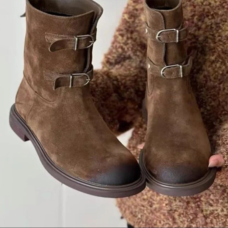 Women's Boots Fashion Women Heeled Winter Boots Elegant Woman Suede Snow Boots Designer 2025 Warm Botas Walking Female Zapatos