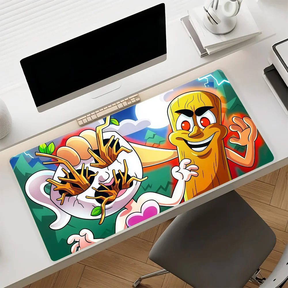 Cartoon Italian Brainrot  Mouse Pad Non-slip Rubber Computer Mat Gamer Balance Decoracion Deskmat Laptop Office Large