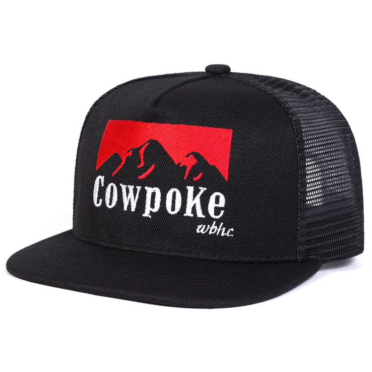 Unisex COWPOKE Letter Embroidery Hip-hop Net Hats Spring Summer Adjustable Casual Snapback Baseball Caps Outdoor Sunscreen Hat