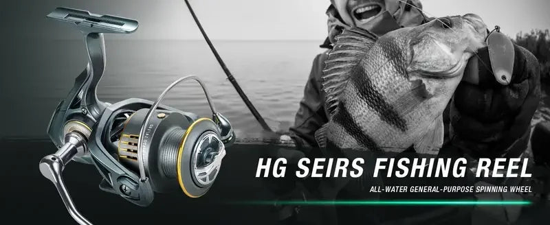 6000 Size Spinning Fishing Reel 5.2:1 Gear Ratio 28.66LB Max Drag Large Line Capacity Saltwater Freshwater Casting Reel