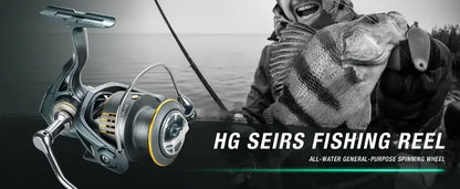 6000 Size Spinning Fishing Reel 5.2:1 Gear Ratio 28.66LB Max Drag Large Line Capacity Saltwater Freshwater Casting Reel