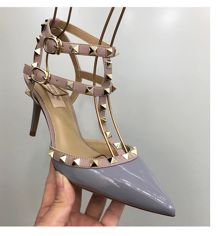 Nude Black Woman heeled sandals Summer Slingbacks High Heels luxury Leather Fashion Brand Designed sandals elegant Prom Shoes
