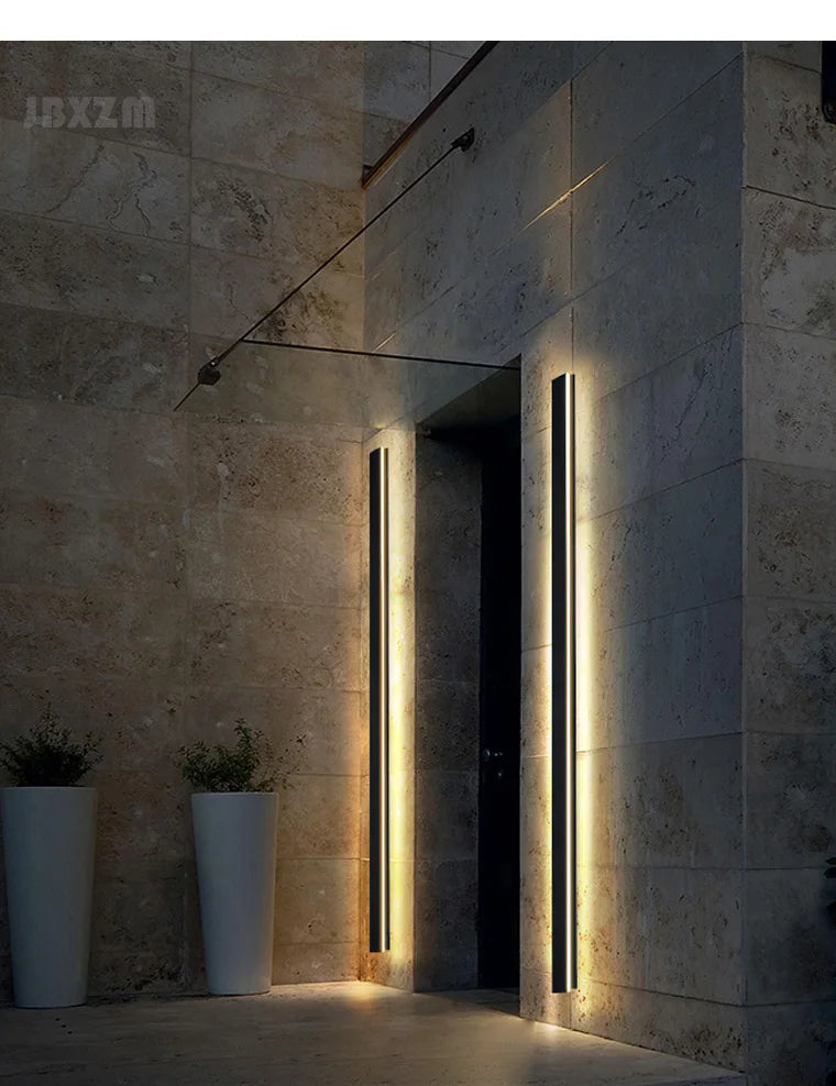 Waterproof LED Wall Light Minimalist LED Outdoor Wall Lamp Black Balcony Terrace Indoors Wall Decor IP65 Outside Garden Lights