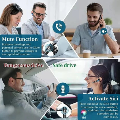 Newest Wireless Headphones Business Bluetooth v5.3 Earphones Hands-free Call Mic Noise Cancelling Headset Earbuds for Driving