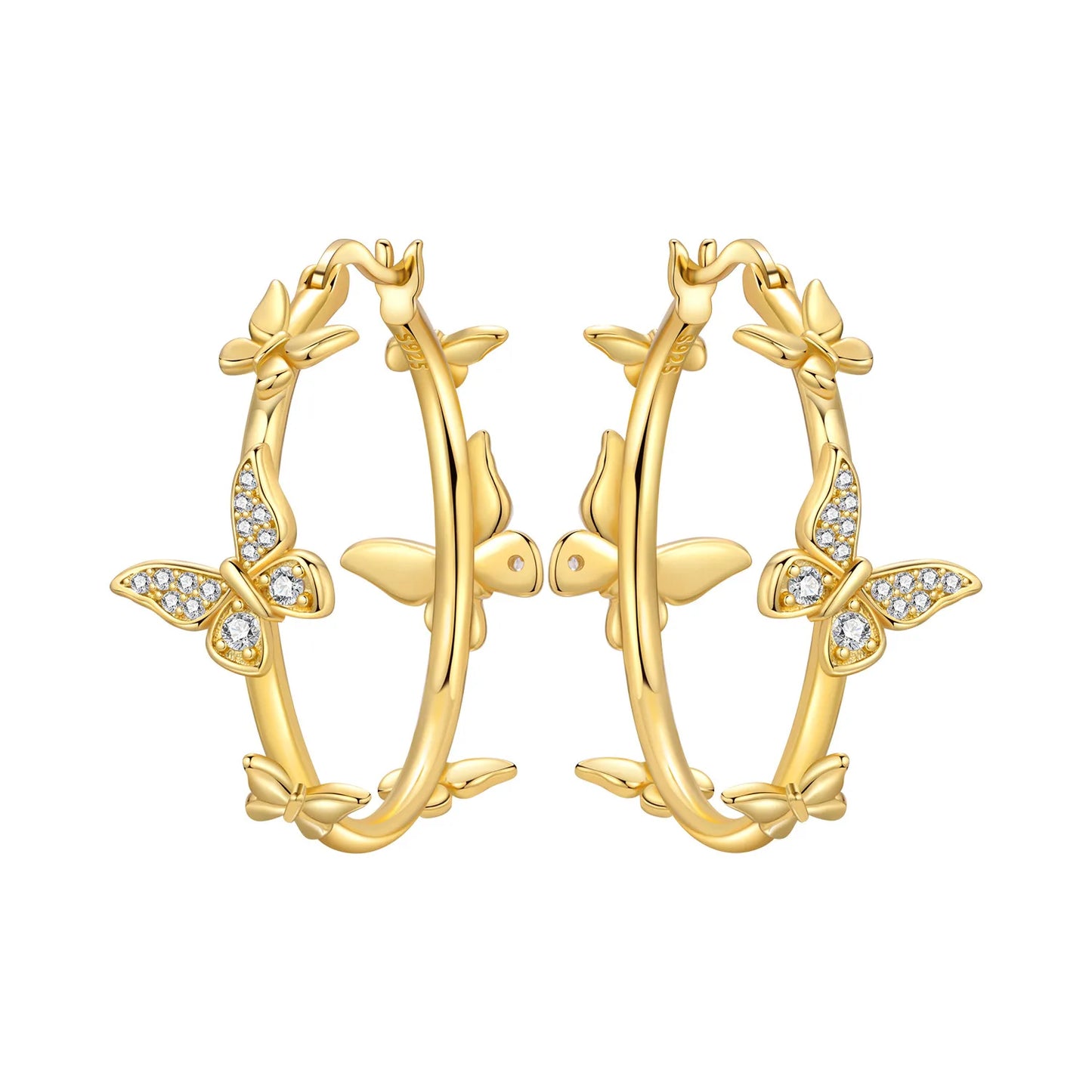 Original 925 Sterling Silver Heart Vintage Luxury Earrings Fashion 18K Gold Hoop Earrings for Women Piercing Jewelry Aretes 2026