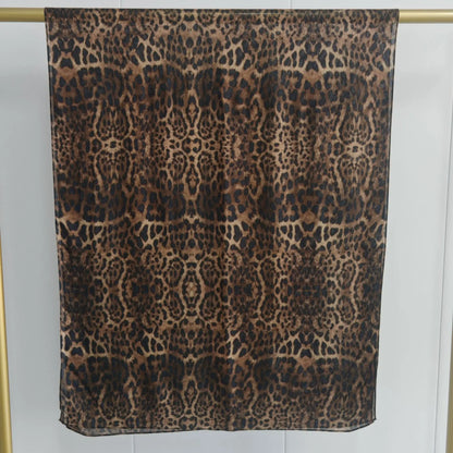 New Double-sided Print Modal Hijab Scarf Watercolor Leopard Prairie Hide Print Hijabs for Women Muslim Fashion Turbans for Women