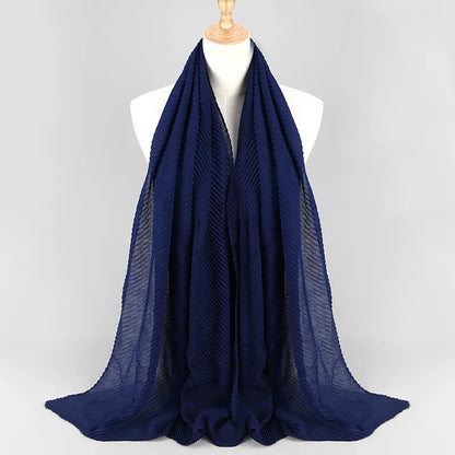 Women Plain Cotton Scarf Head Hijab Wrap Solid Full Cover-up Shawls Foulard Femme Headband Crinkle Muslim Hijabs Store 2024 NEW