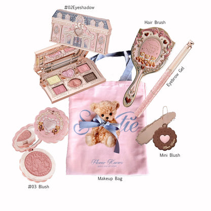 Flower Knows Makeup Set Box Full Swan Bear Garden Collection Embossed Blush Shine Lipstick Kit Foundation  All in Maquiagem Kit