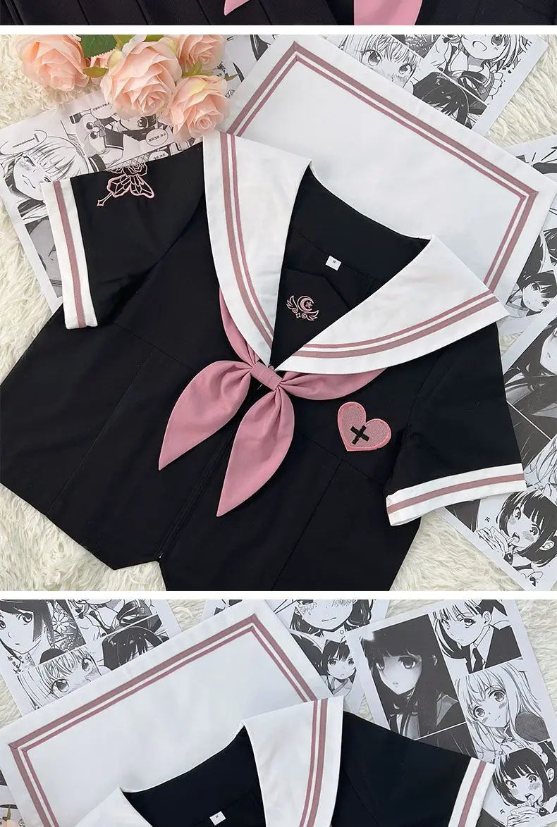 JK Korean uniform suit Japanese student pleated skirt college style school outfits women Sailor outfit cosplay uniform japanese