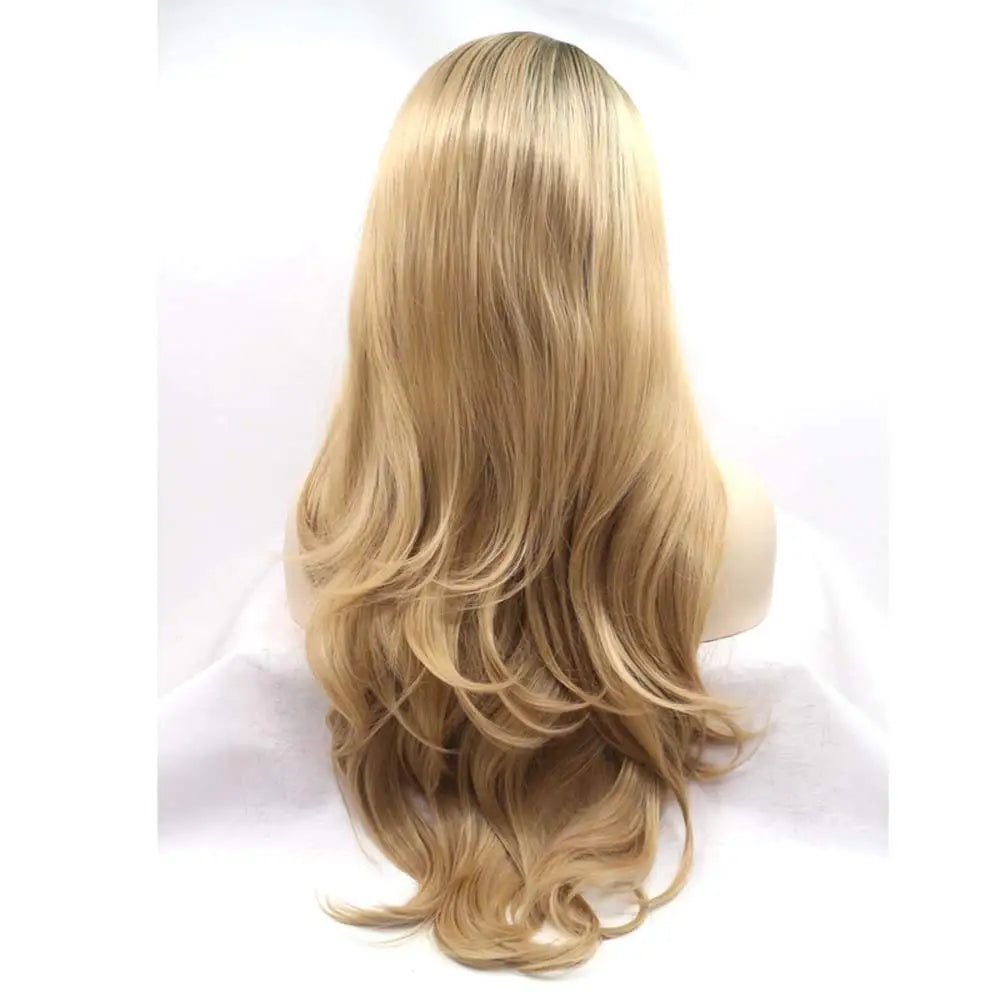Mbre Blonde Lace Front Wigs Long Body Wavy Mixed Platinum Blonde Synthetic Lace Front Wig Heat Resistant Fiber Hair Wigs