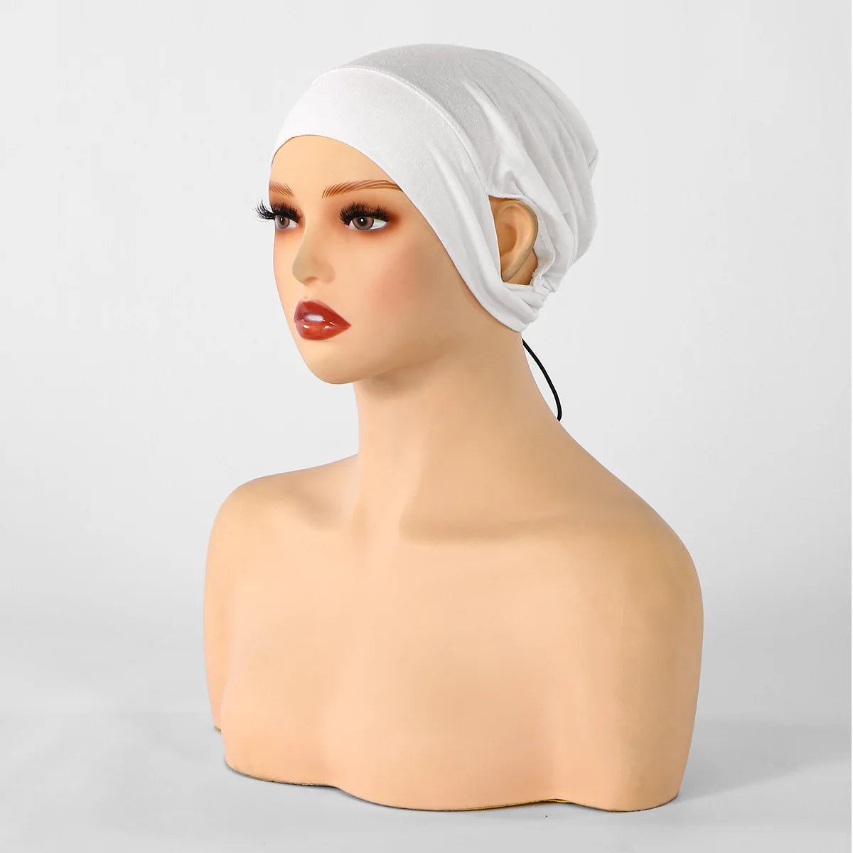 Jersey Cotton Muslim Women Under Hijab Cap With Ear Hole Inner Hijab Cap Round Forehead Underscarf Bonnet Femme Musulman