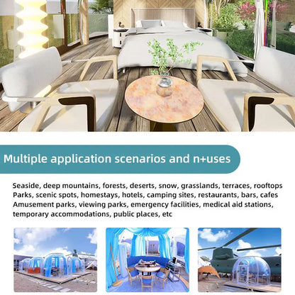 PC Transparent Geodesic Dome Bubble Starry Sky Glamping House Tent 3m 5m 8m Prefab Dome for Outdoor Camping Use Sale