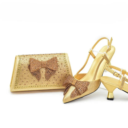 New Arrival Matching Shoes and Bag for Women for Weddings Shoe and Bag Set for Nigeria Party Italy Luxury Designer Shoes Women