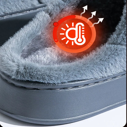Trend Winter Couple Indoor Non-slip For Men Women Flip Flops Warm Slippers Home Slides Casual bedroom Soft Shoes Big Size 50 51