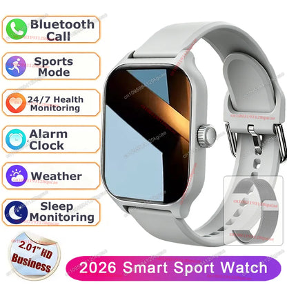 Men Women Smart Watch 2.01'' Waterproof Fitness Sports Watch Answer Call Sleep Sport Pedometer Information Alerts Smartwatch New