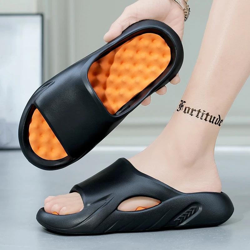 Men Massage Slippers Indoor Outdoor Sandals Beach Casual Shoes Comfortable Soft Slides Flip-flops Men's Sandals Big Size 46 47