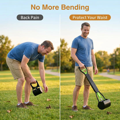 70cm Folding Pet Poop Scooper with Extended Handle for Walking Big Dogs Ideal Senior Dog Poop Scooper